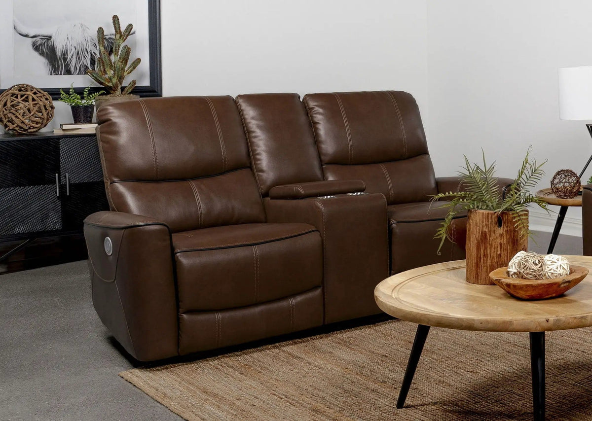 Greenfield Upholstered Power Reclining Loveseat Saddle | 71.75 x 37 x 39.75 in | Plywood | Brown