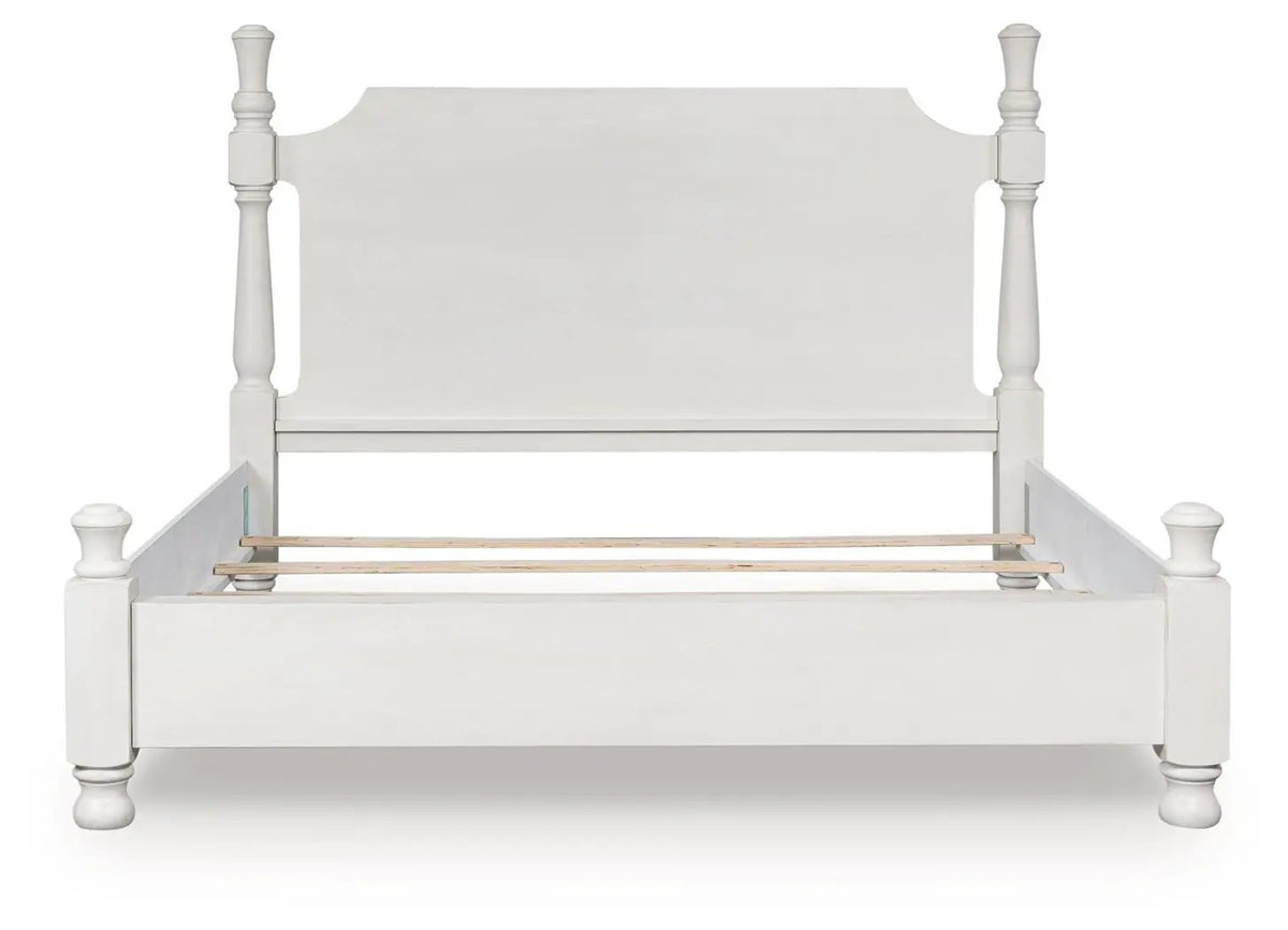 Rowlenstown Poster Bed | Casual Traditional Design | Rubbed Finish | Hefty Silhouette