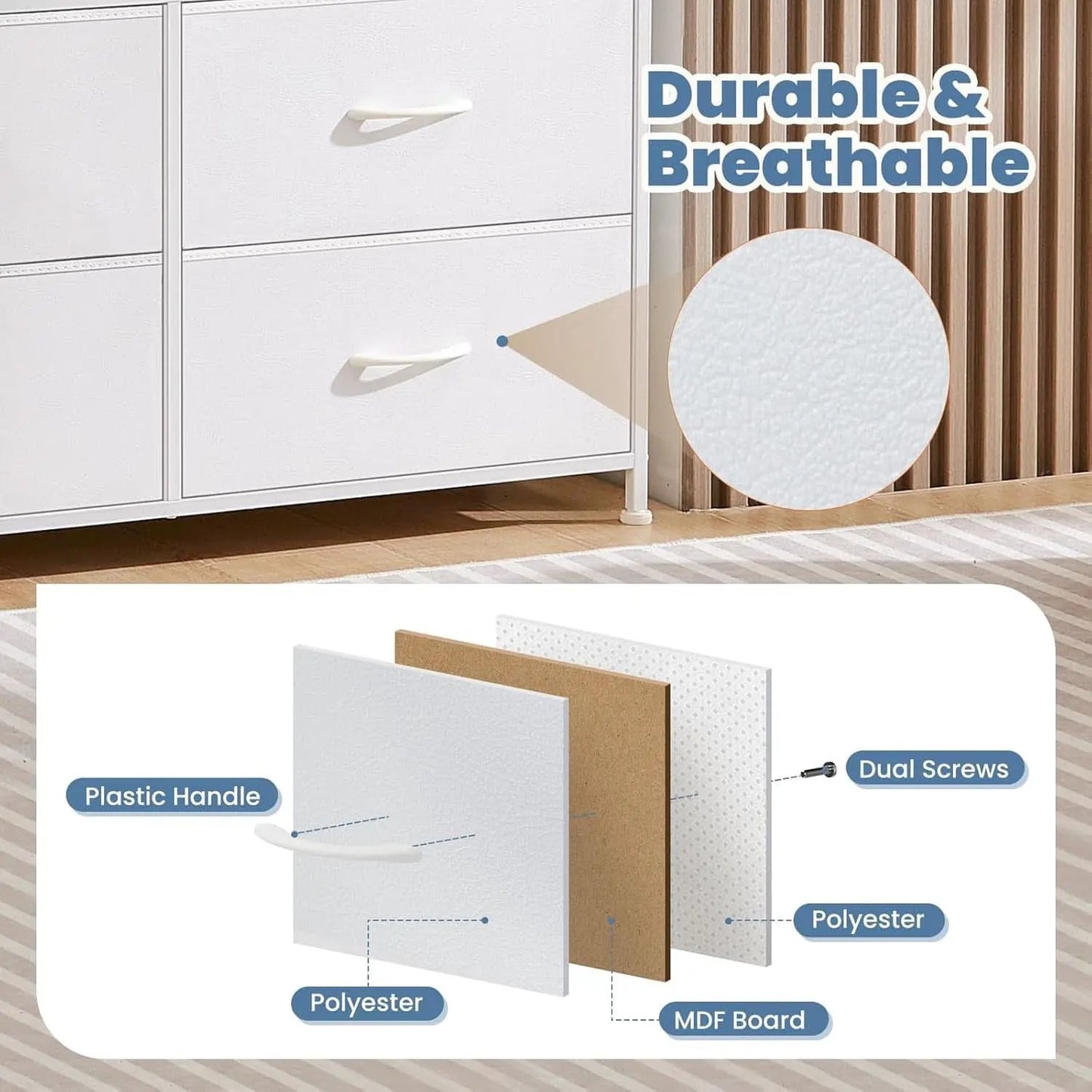 Sturdy Nine Drawer Dresser With Wood Top And Steel Frame from PriceLows™