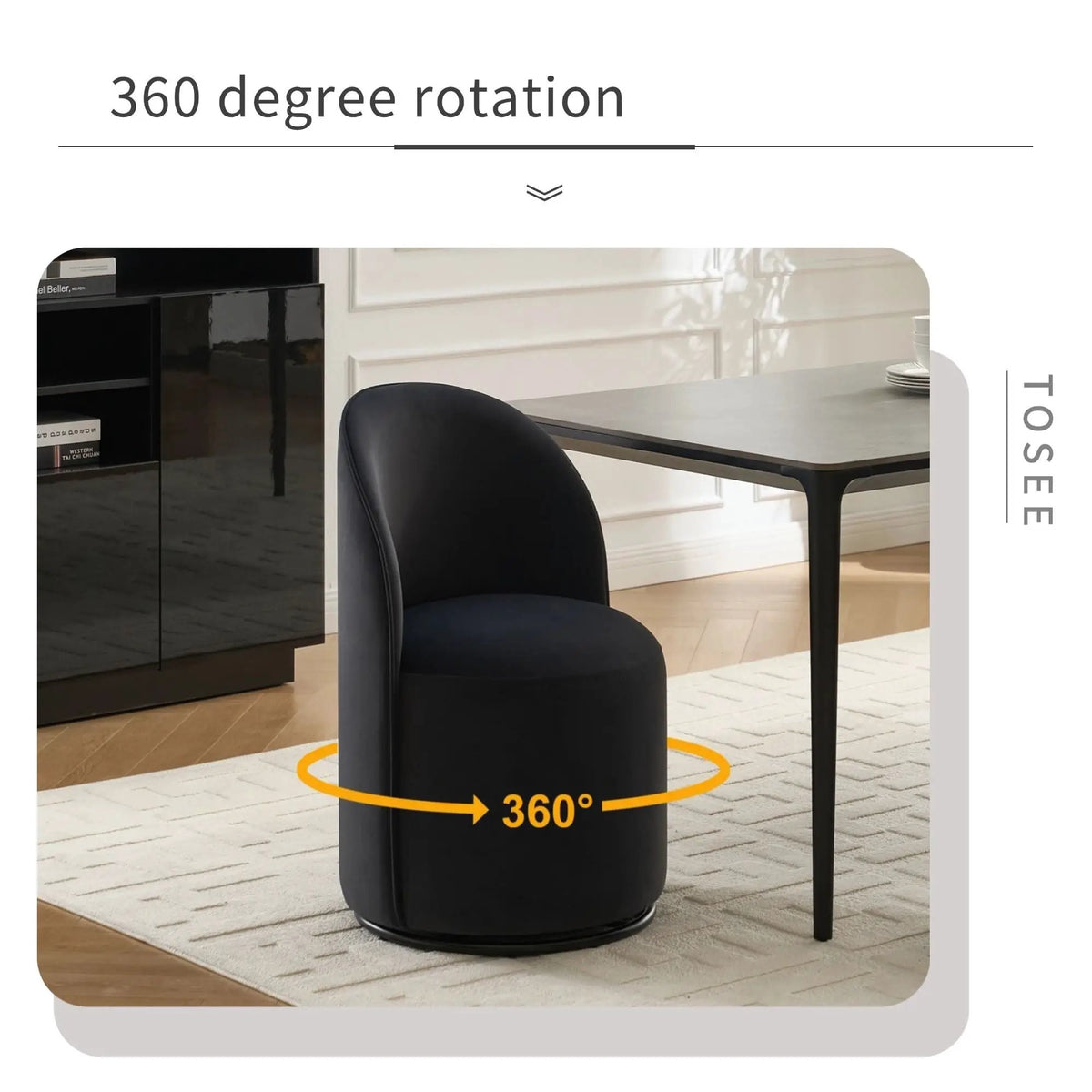 360 Degree Swivel Barrel Chair | Armless Dining Chair | Compact Design | Cozy Upholstery