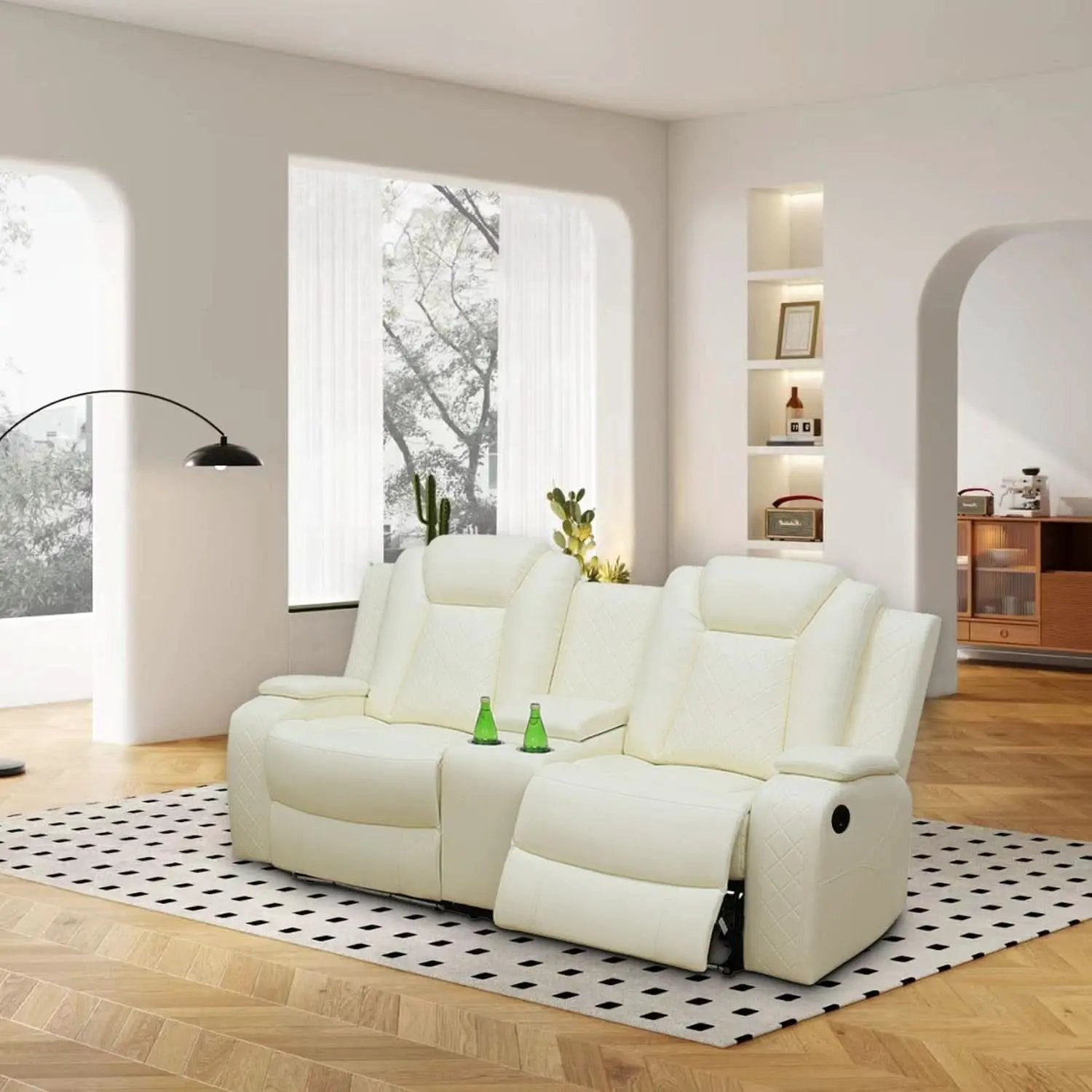 Power Reclining Sofa Set White Living Room Furniture from PriceLows™