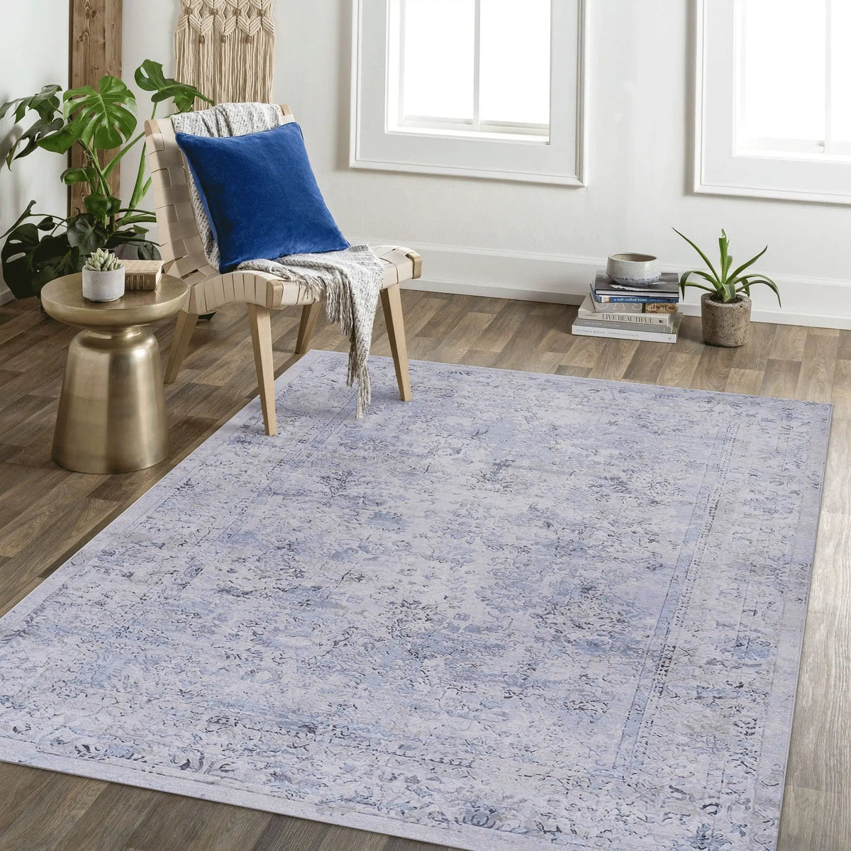 Maval Washable Area Rug | 60 x 36 Inch | Machine Washable | Kid And Pet Friendly