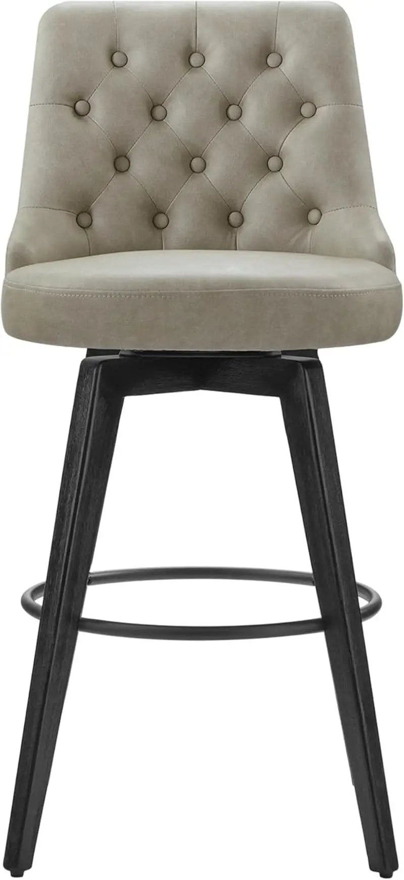 Bar Stool 30 Inch Stone Grey Upholstered 360 Degree Swivel from PriceLows™
