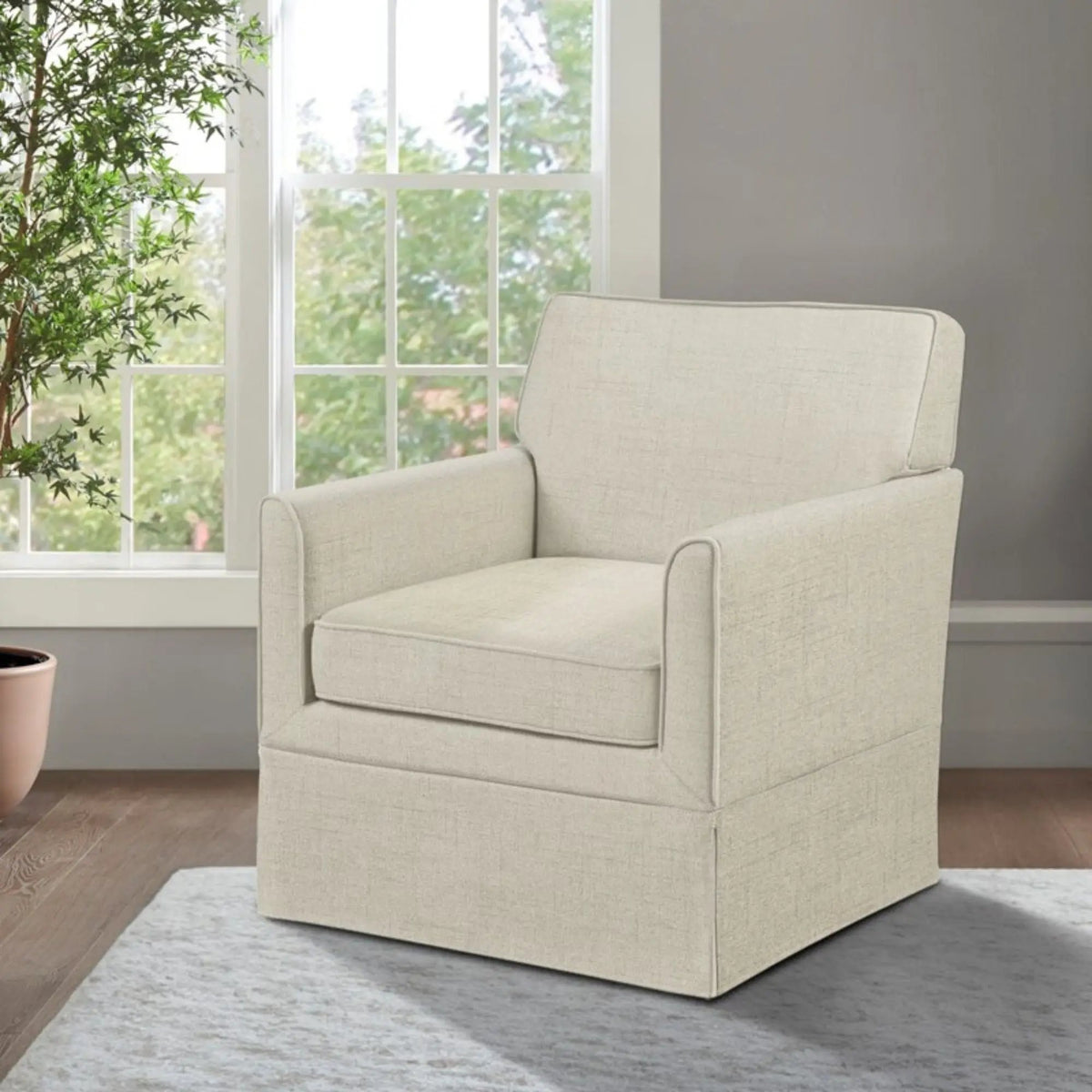 Timeless Accent Armchair | Classic Track Arm Silhouette | Skirted Base | Slipcover Design