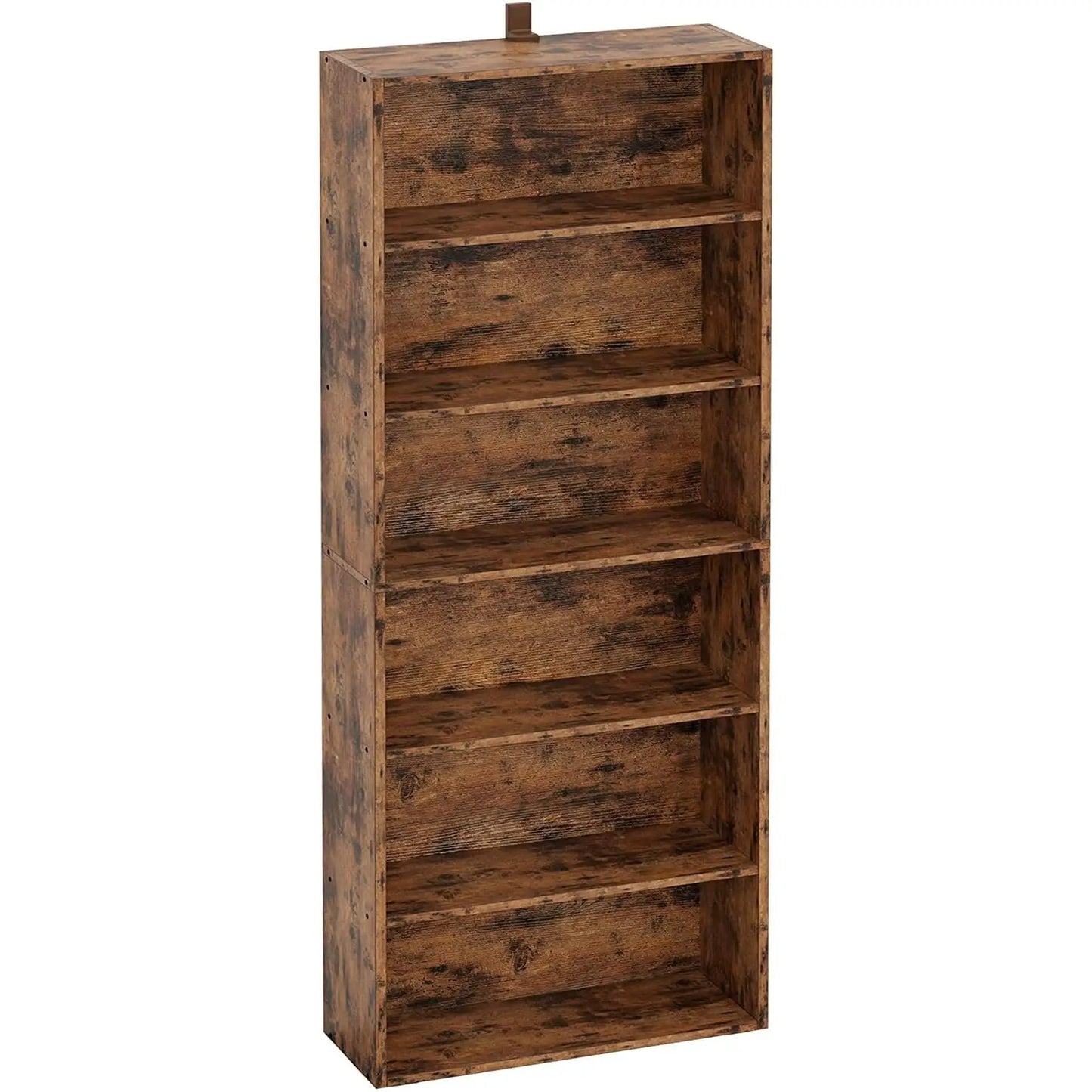 Vintage Brown 6 Shelf Floor Bookcase 70 Inch Tall Unit from PriceLows™