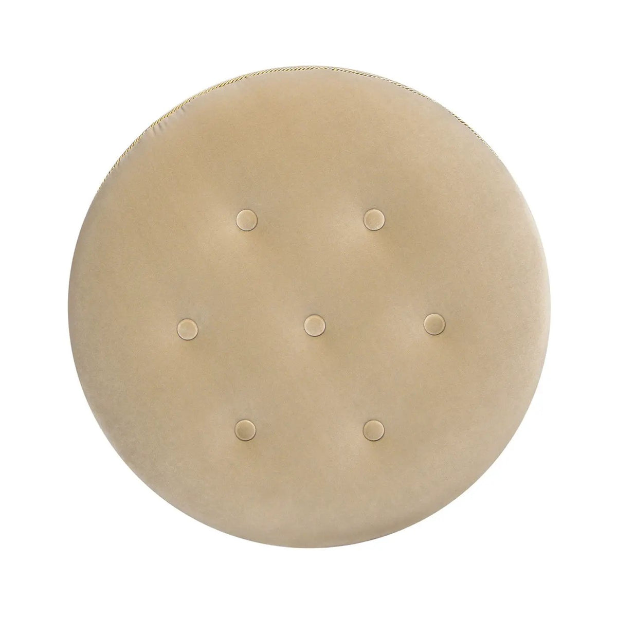 Yolanda Round Accent Ottoman | Handcrafted Quality | Kiln-Dried Hardwood Frame | 16 Inch Height