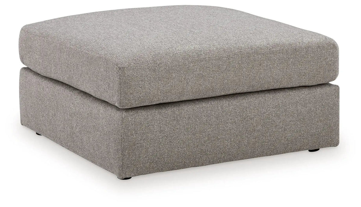 Lindon Oversized Accent Ottoman | 36 x 36 x 19 in | Fabric | Smoke