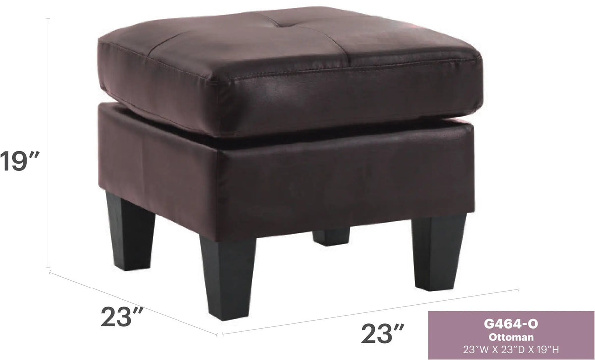 Tufted Ottoman | Compact Two Seater | White Finish | 23 In