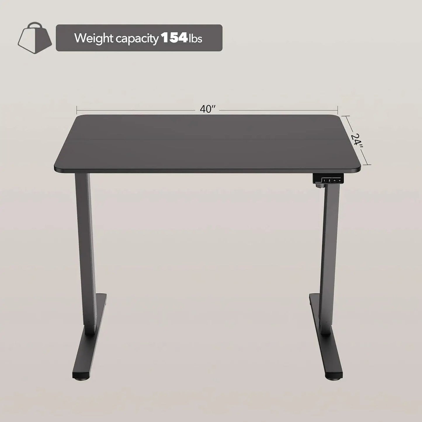 40x24 Inch Electric Standing Desk With Memory Presets Black from PriceLows™