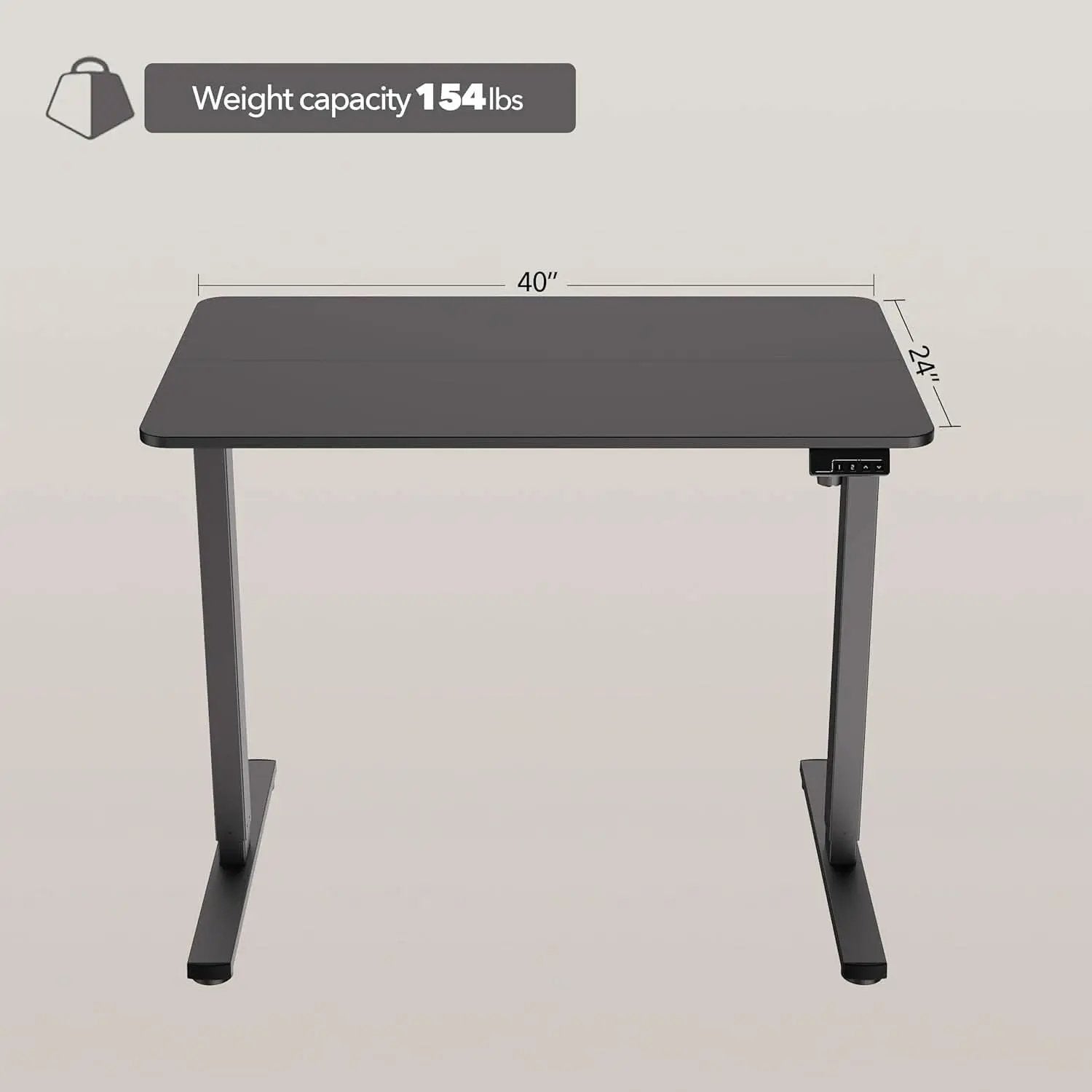 40x24 Inch Electric Standing Desk With Memory Presets Black from PriceLows™