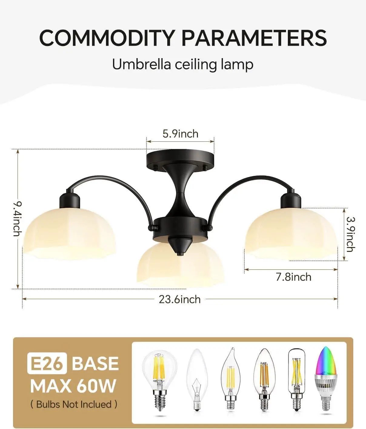 Milk Glass Sputnik Chandelier Adjustable Height Dimmable from PriceLows™