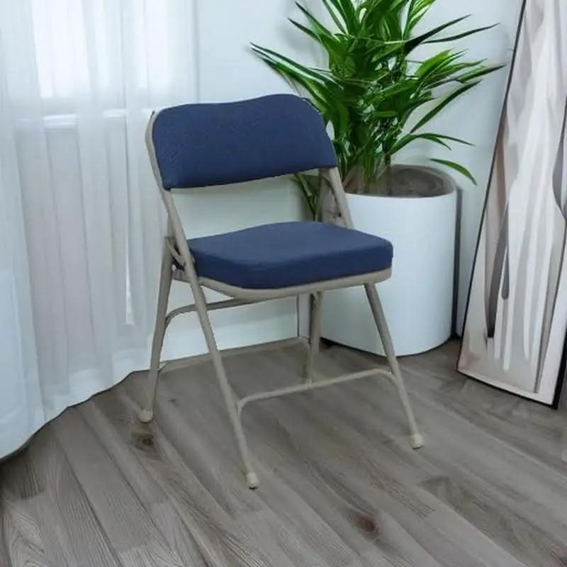 Navy Cushioned Metal Folding Chairs Set of 2 for Events from PriceLows™