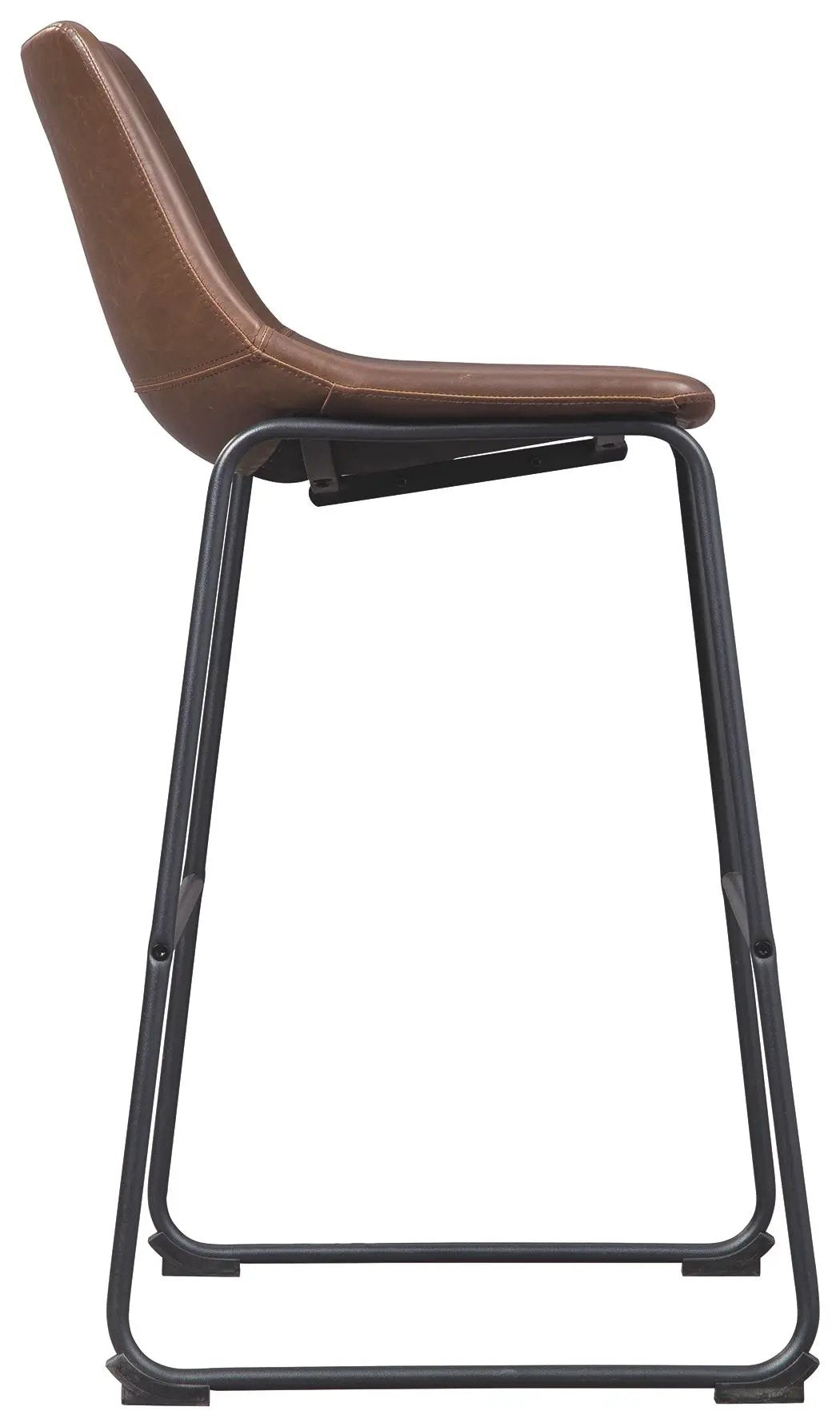 Centiar Upholstered Barstool | Set Of 2 | Contoured Bucket Seat | Tubular Metal Base