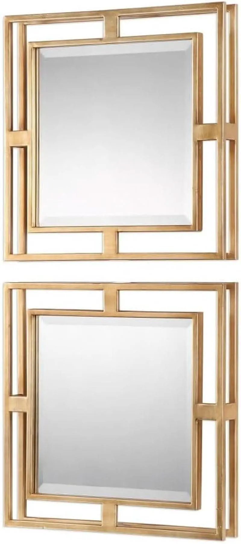 Allick 18 Inch Square Mirror Antiqued Gold Set Of 2 from PriceLows™