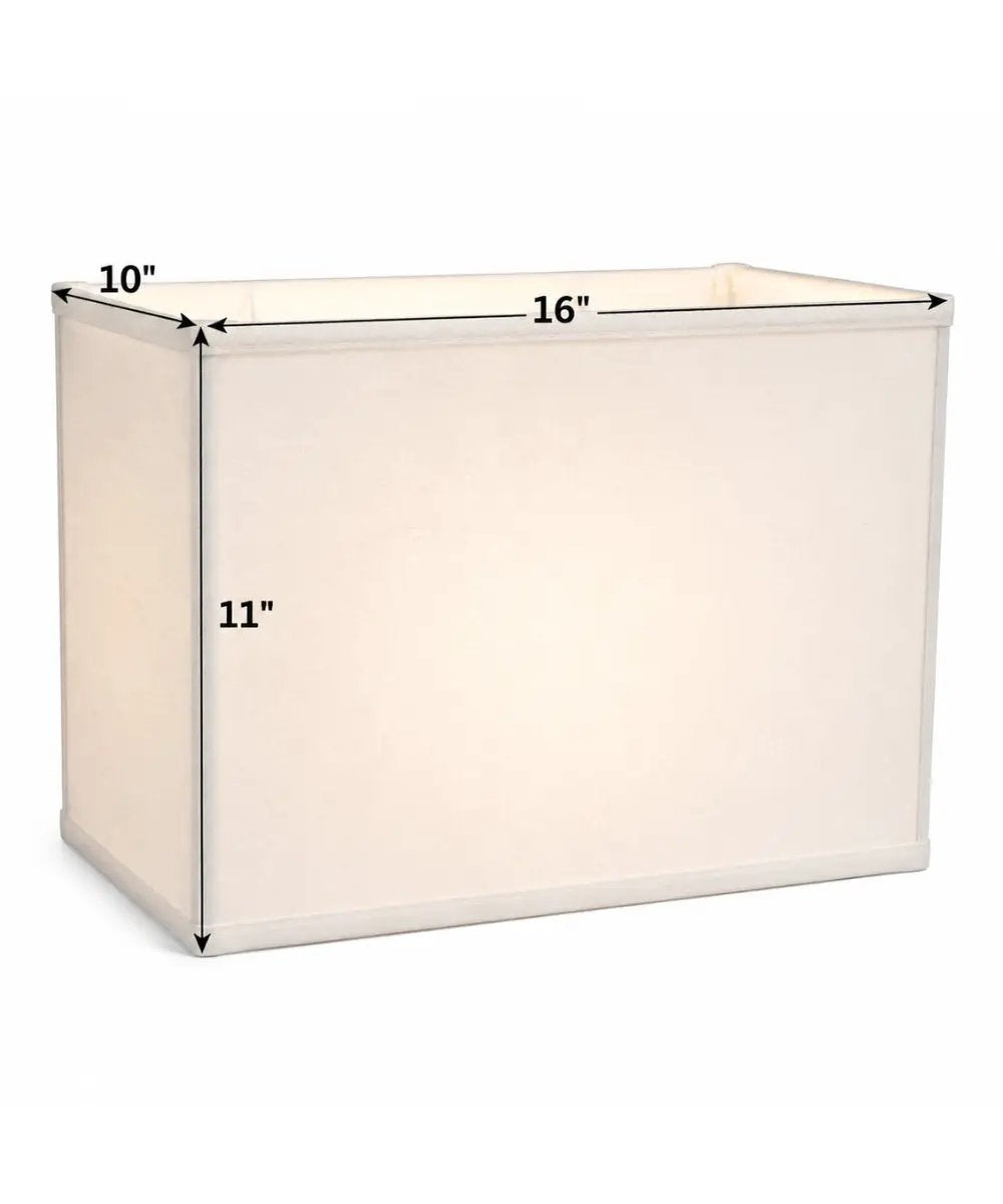 Rectangular Drum Lamp Shade | 16W X 11H | Premium Linen | White