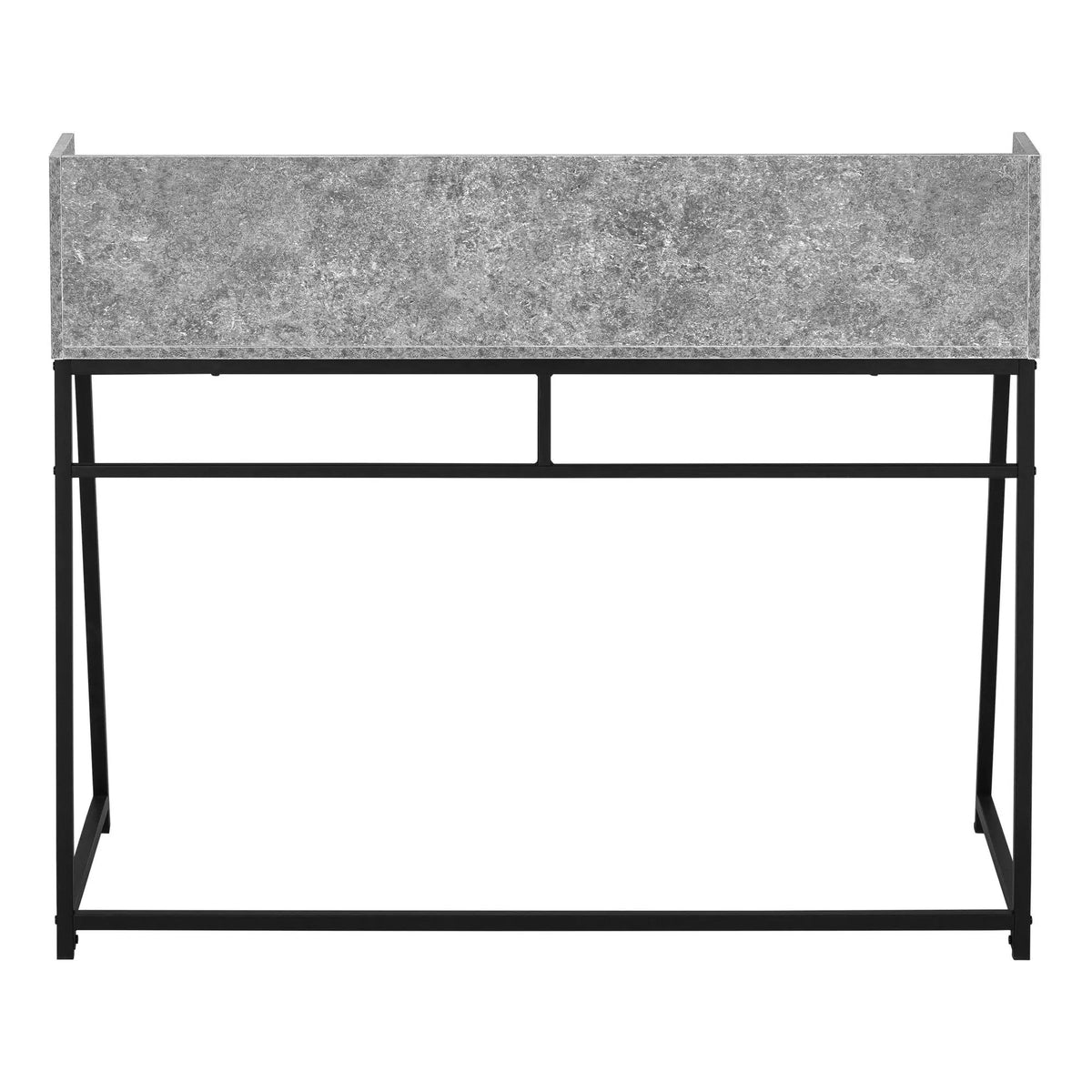 Marble Look Computer Desk With Shelves | 47.25 Inch Width | Sturdy Metal Base | 39.25 Inch Height