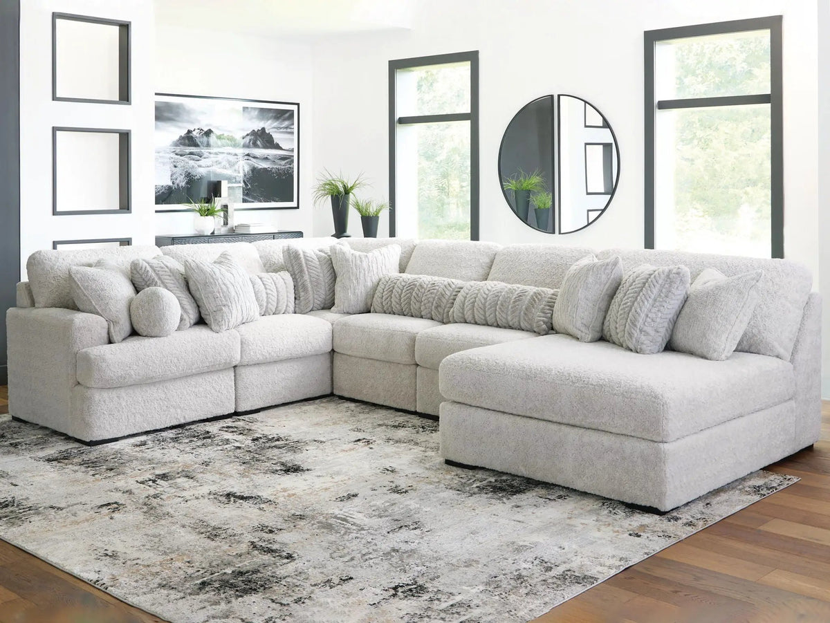 Cuddle Plush Sectional | Double Chaise | Ultra Soft Upholstery | 125 Inch Length
