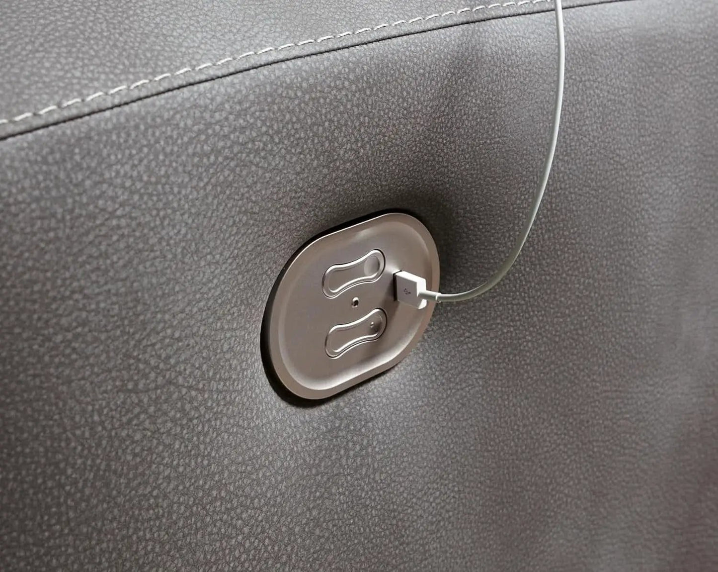 Dark Brown Faux Leather Wall Hugger Power Recliner Headrest from PriceLows™