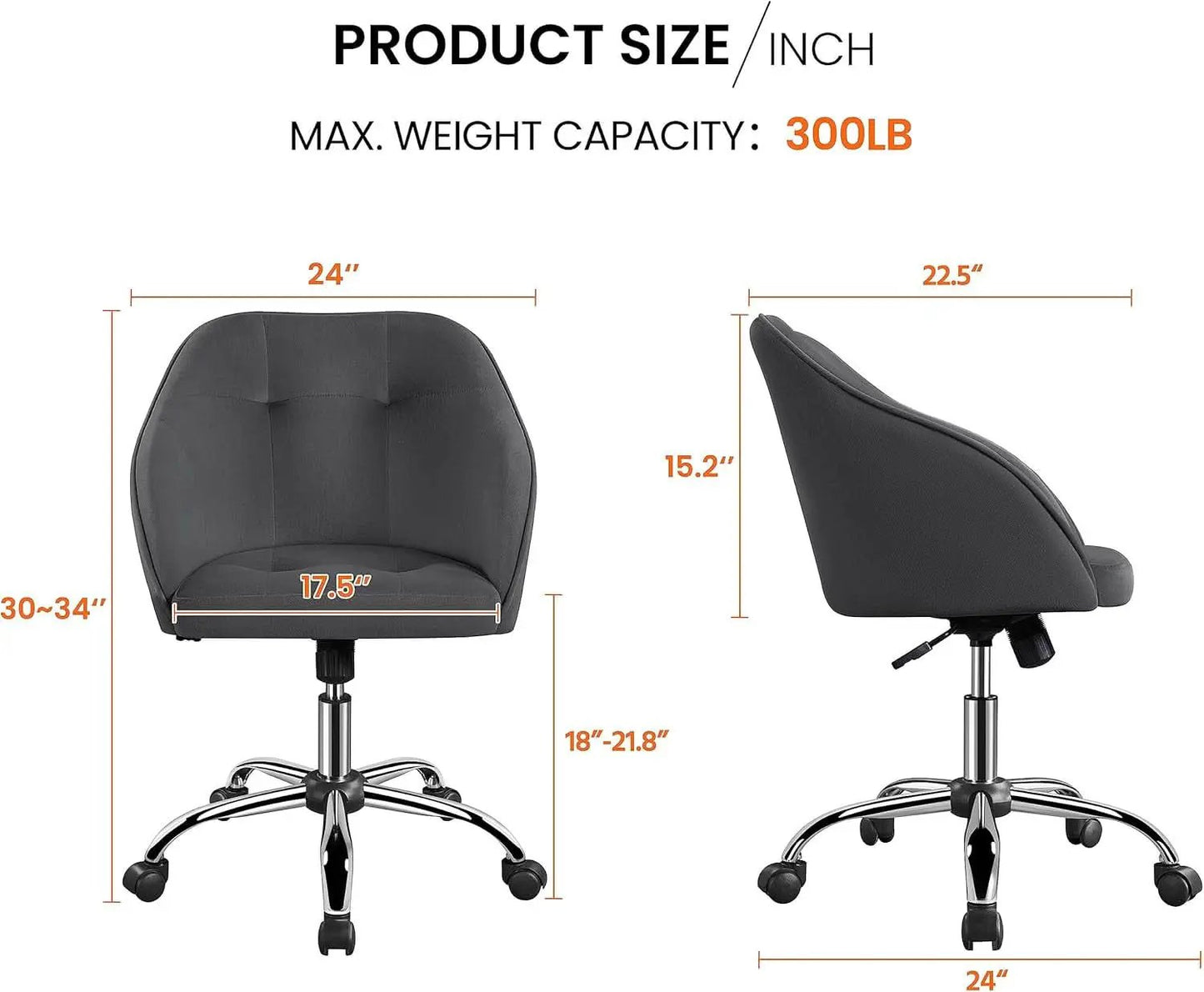 Office Chair Height Adjustable Large Seat Armrests from PriceLows™