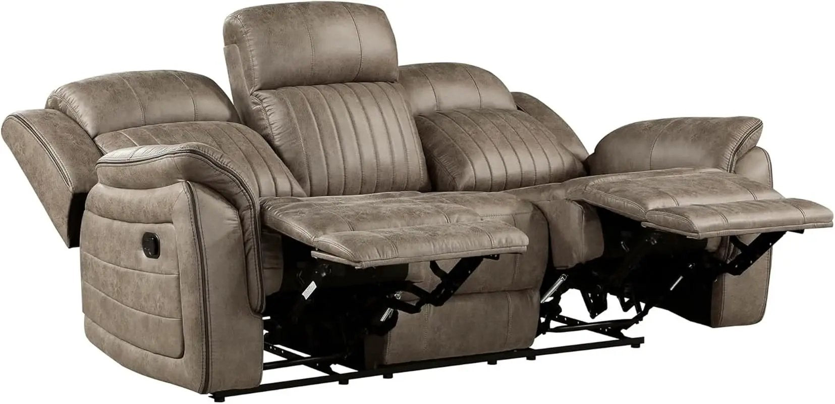 Sandy Brown Microfiber 3 Piece Reclining Living Room Set from PriceLows™