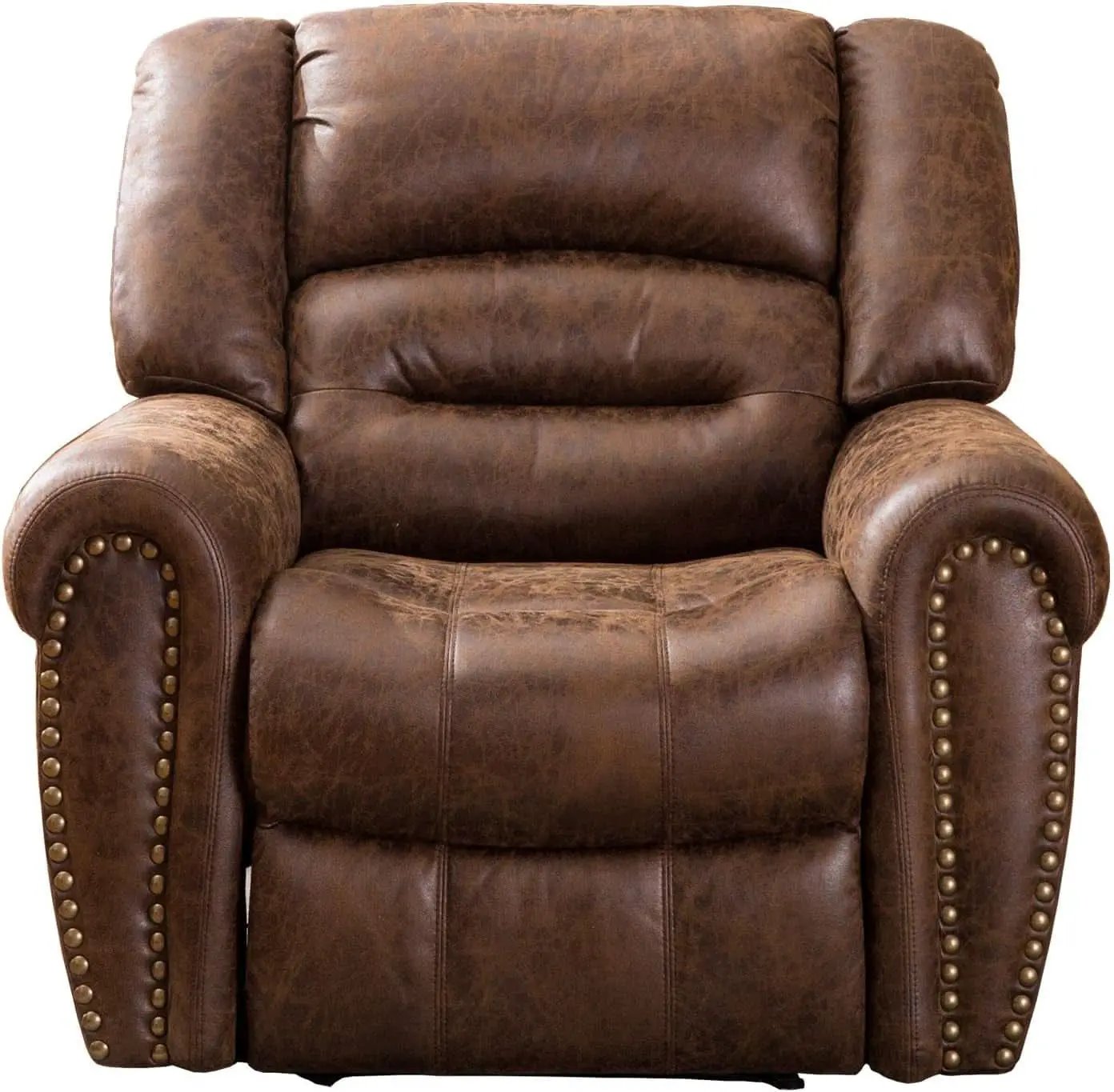 Electric Power Recliner Pair Nut Brown Leather With USB Port from PriceLows™