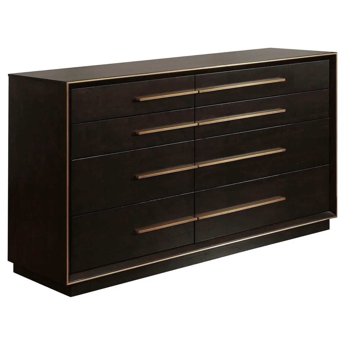 Durango 8-drawer Dresser Smoked Peppercorn | 70 x 20 x 38.5 in | Engineered Wood & Metal | Bedroom