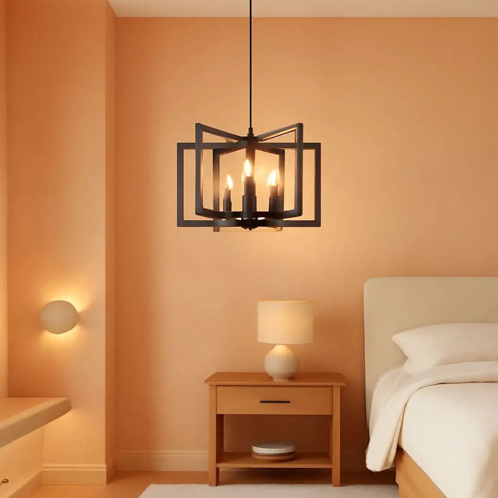 6 Light Black Finish Modern Farmhouse Pendant Lights from PriceLows™