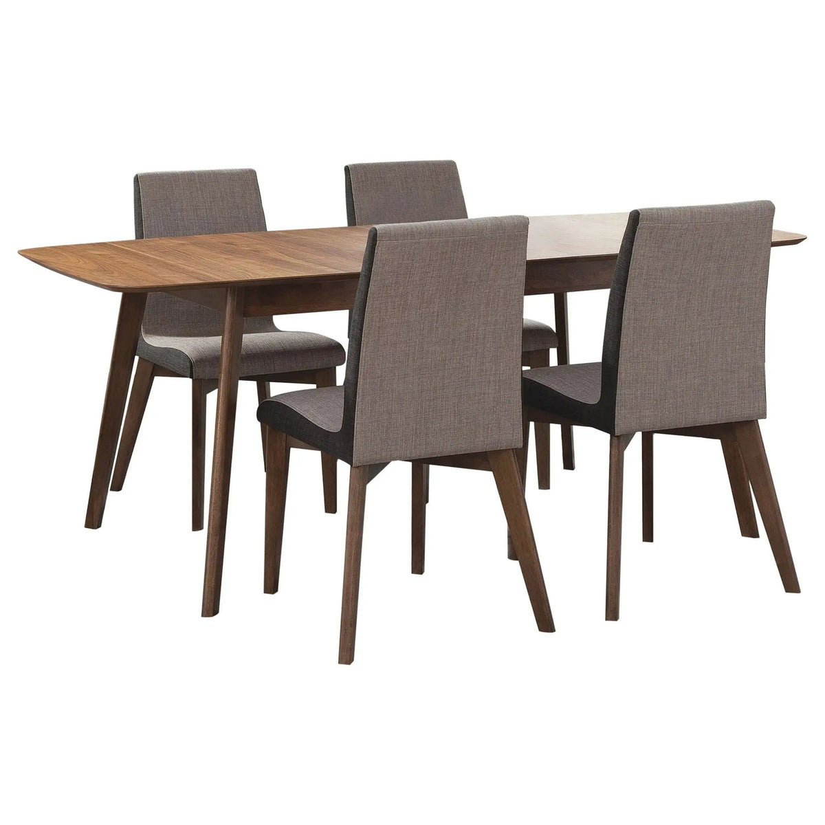 Redbridge 5-piece Rectangular Dining Set Natural | 5-Piece Set | Walnut & Fabric | Walnut