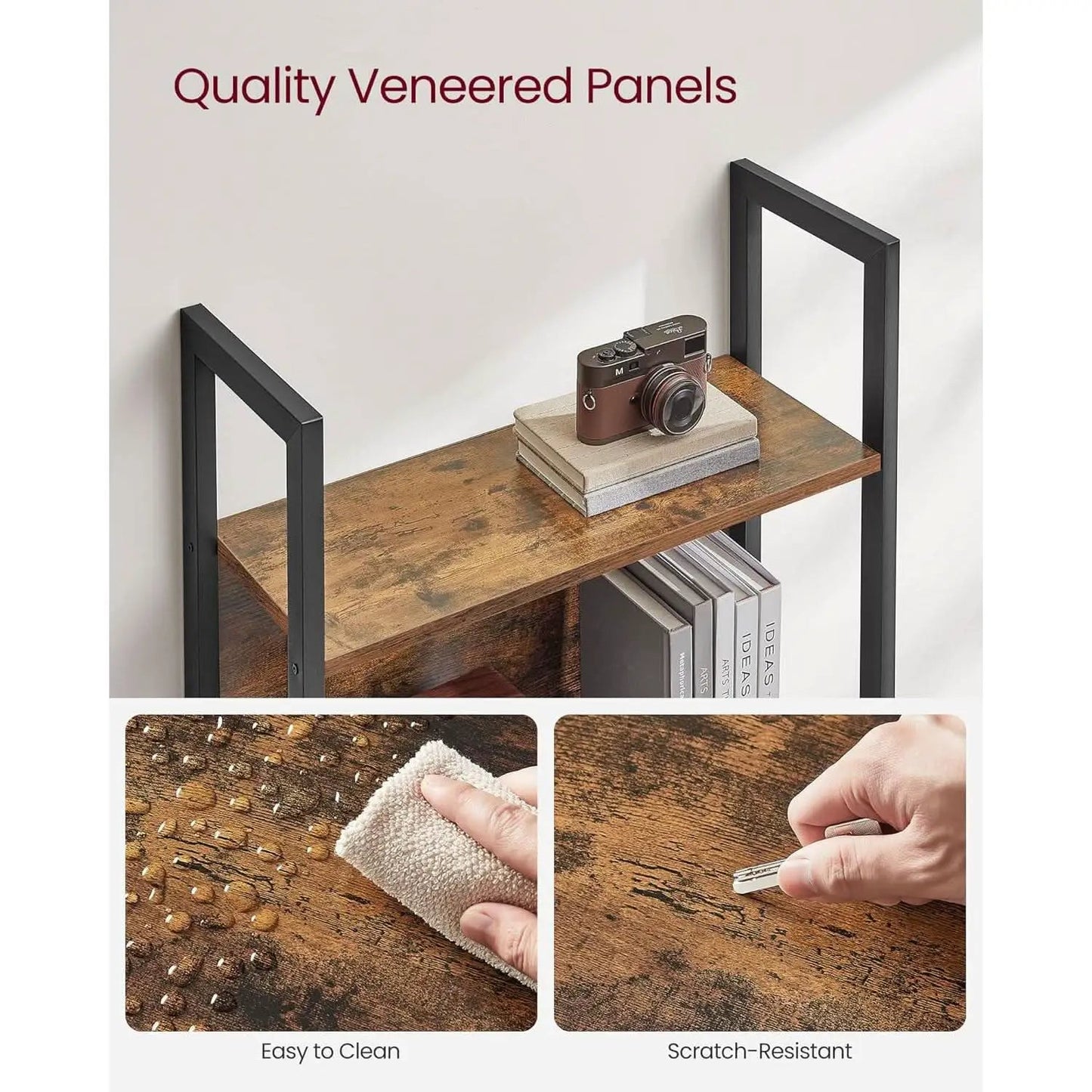 Industrial 65 Inch High Bookshelf With Steel Frame from PriceLows™
