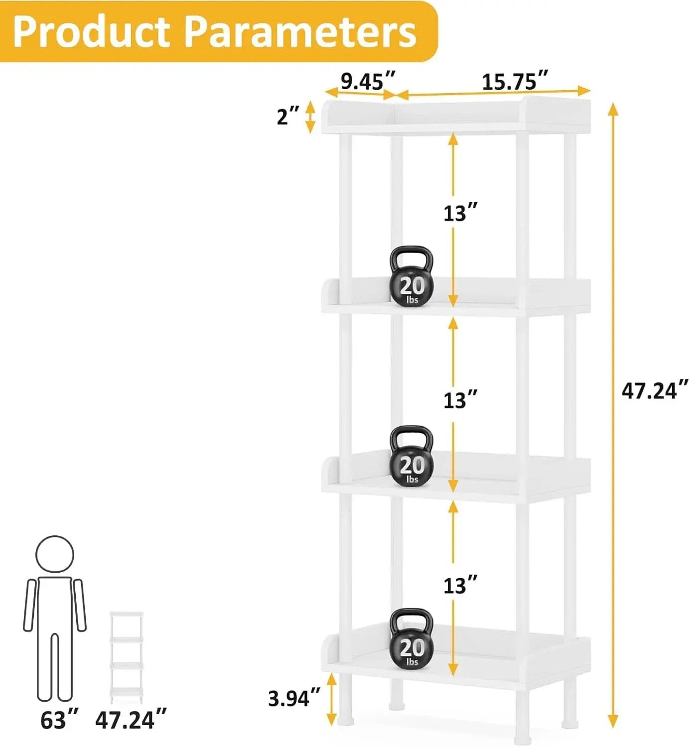 Wooden 4 Tier Bookcase For Small Spaces Living Room from PriceLows™