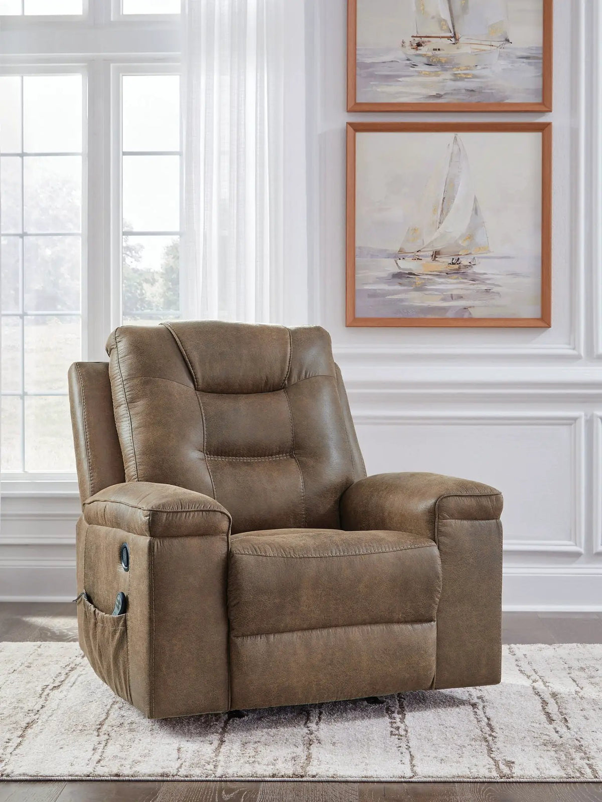 Stockworth Rocker Recliner | Warm Faux Leather | Inviting Comfort | 42 Inch Length