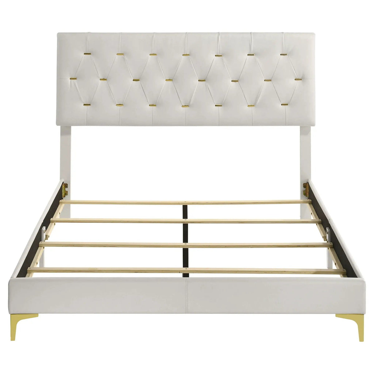 Kendall Upholstered Queen Panel Bed | 64.25 x 87 x 49.25 in | Bedroom Furniture | White