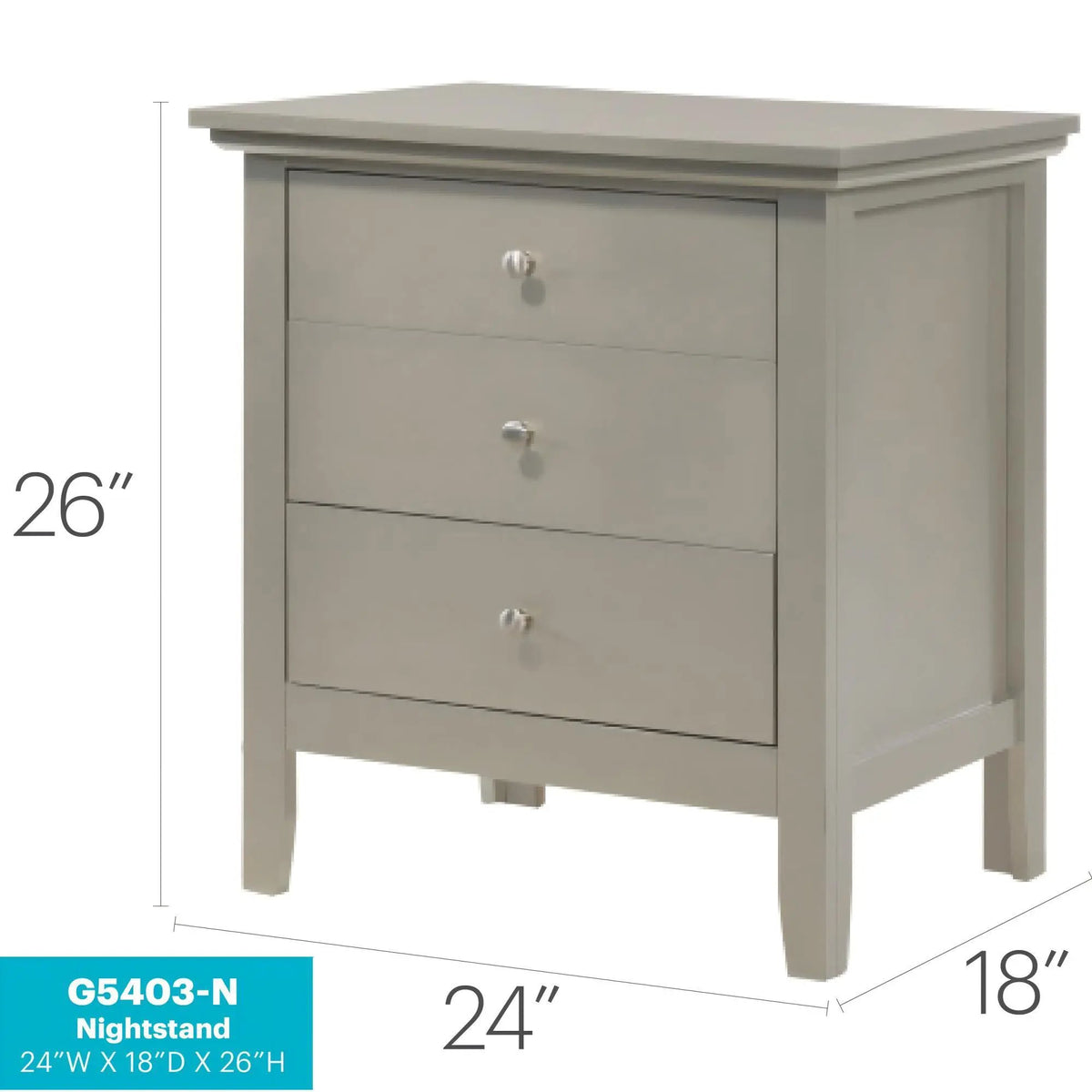 3 Drawer Nightstand | Real Wood Veneer | Dovetail Joints | Fully Assembled