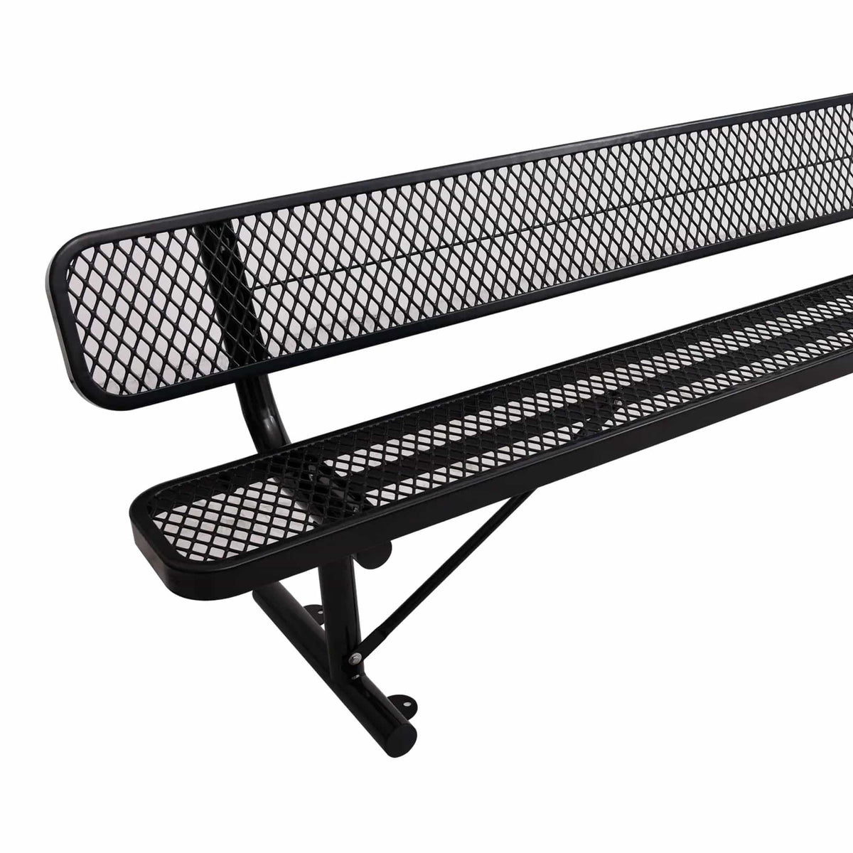 6' Outdoor Steel Bench With Backrest | 5 Pieces | Steel | Outdoor Living