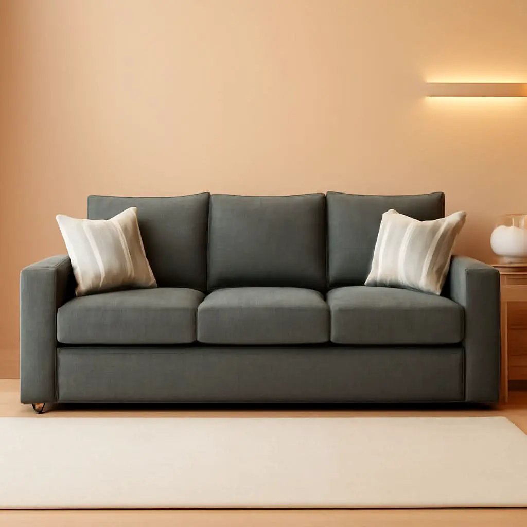 Gray Upholstered Casual Sofa With Flared Arms Modern from PriceLows™
