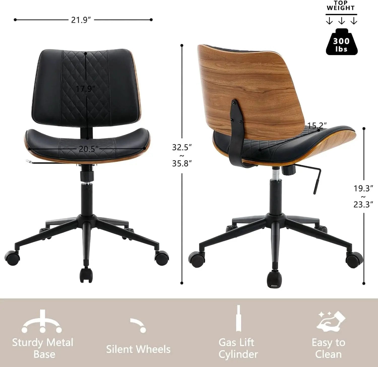 Office Chair Black 360 Swivel Ergonomic Desk Chair from PriceLows™