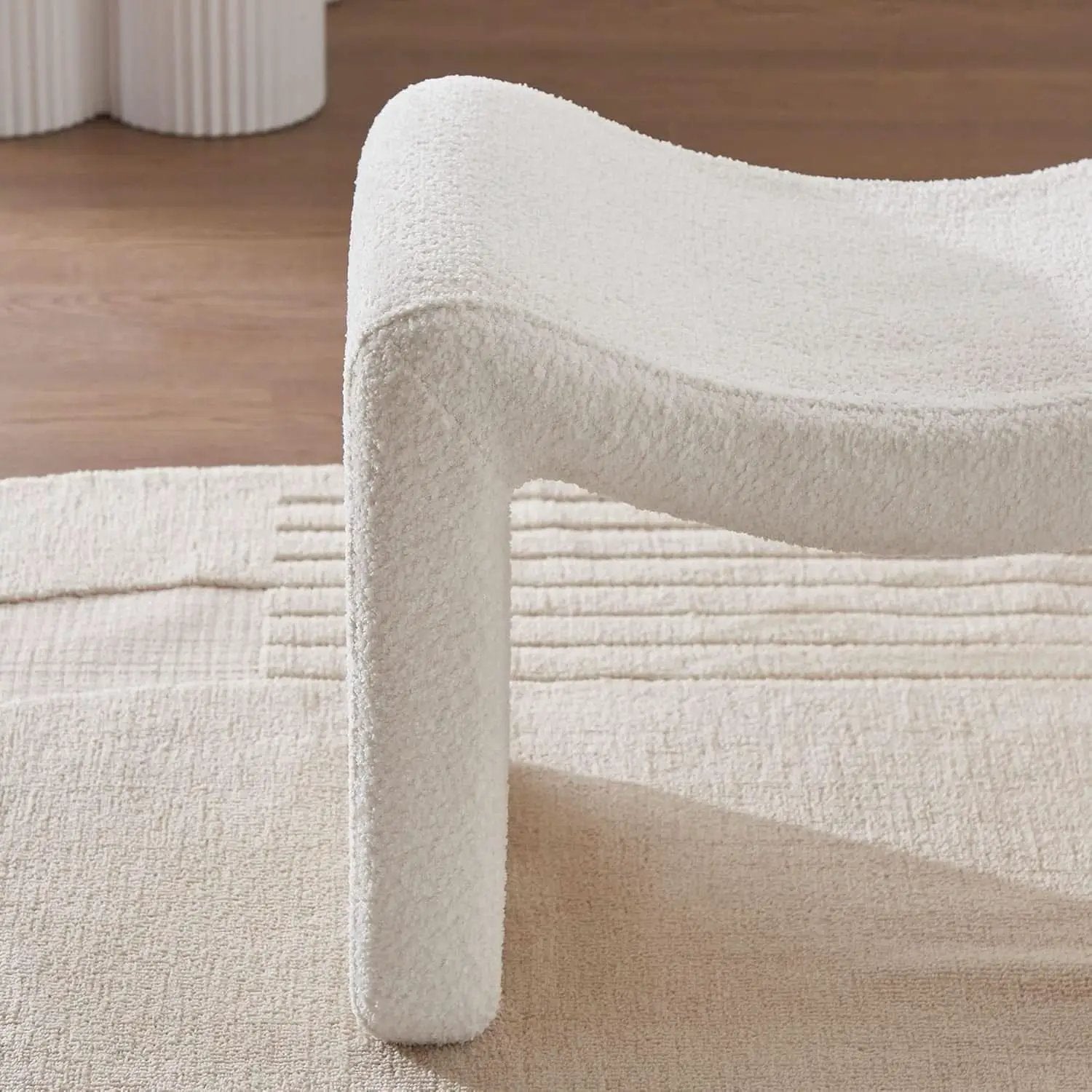 Large White Ottoman Footstool Multifunctional Living Room from PriceLows™