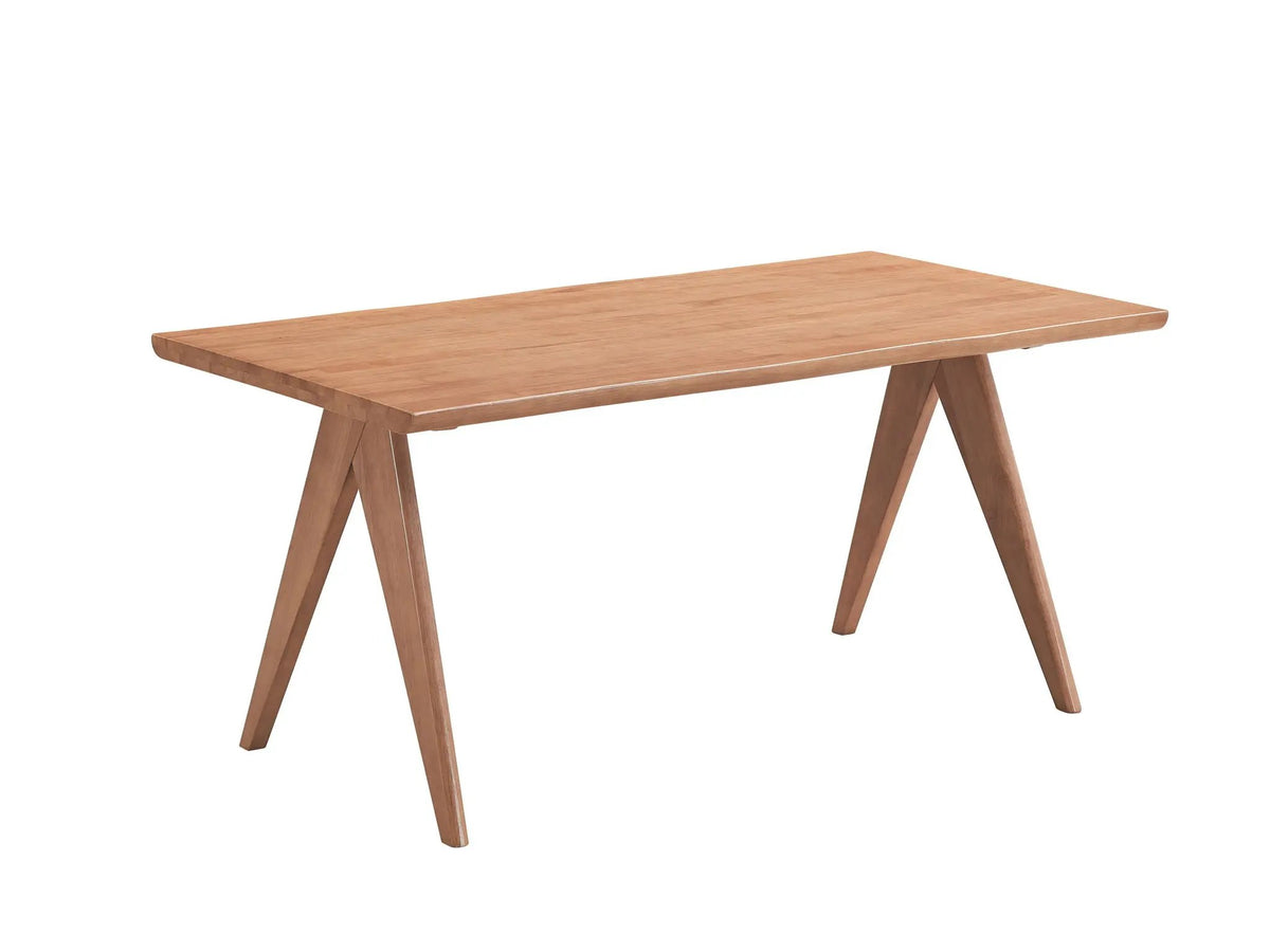 Velentina Rattan Dining Table | Natural | 63 Inch Width | Light Walnut Finish
