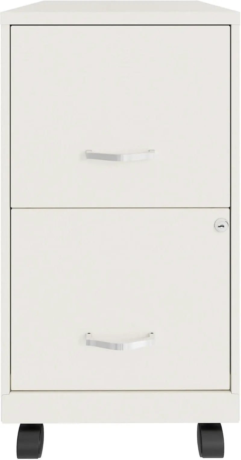 LYS SOHO White Mobile File Cabinet With Locking Two Drawers from PriceLows™