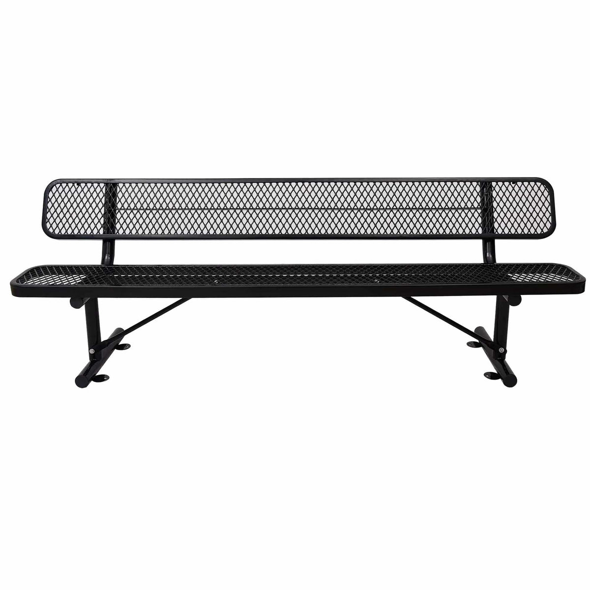 6' Outdoor Steel Bench With Backrest | 5 Pieces | Steel | Outdoor Living
