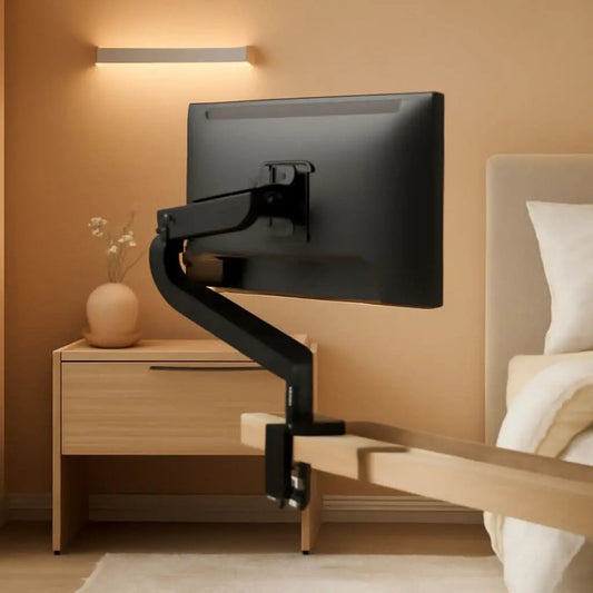 32 Inch Gas Spring Monitor Arm With Clamp VESA Black from PriceLows™