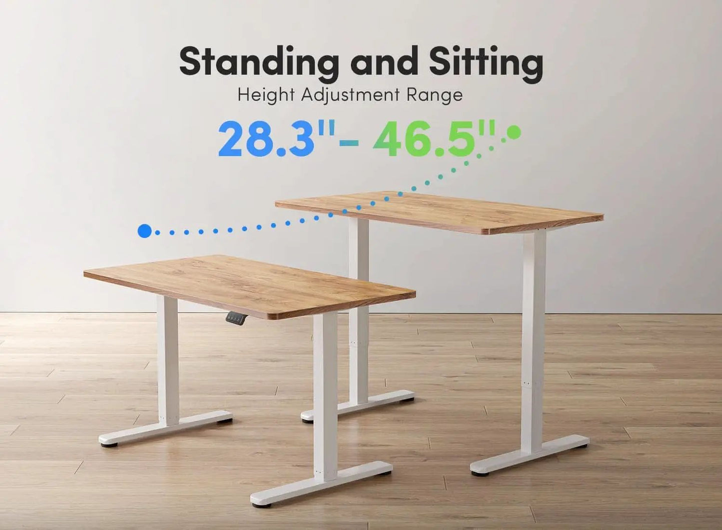 Electric Standing Desk 55x24 Height Adjustable Light Brown from PriceLows™
