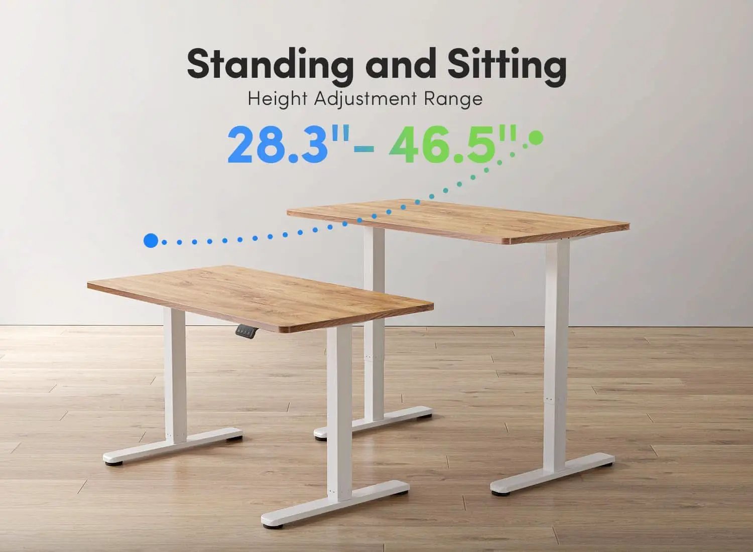 Electric Standing Desk 55x24 Height Adjustable Light Brown from PriceLows™