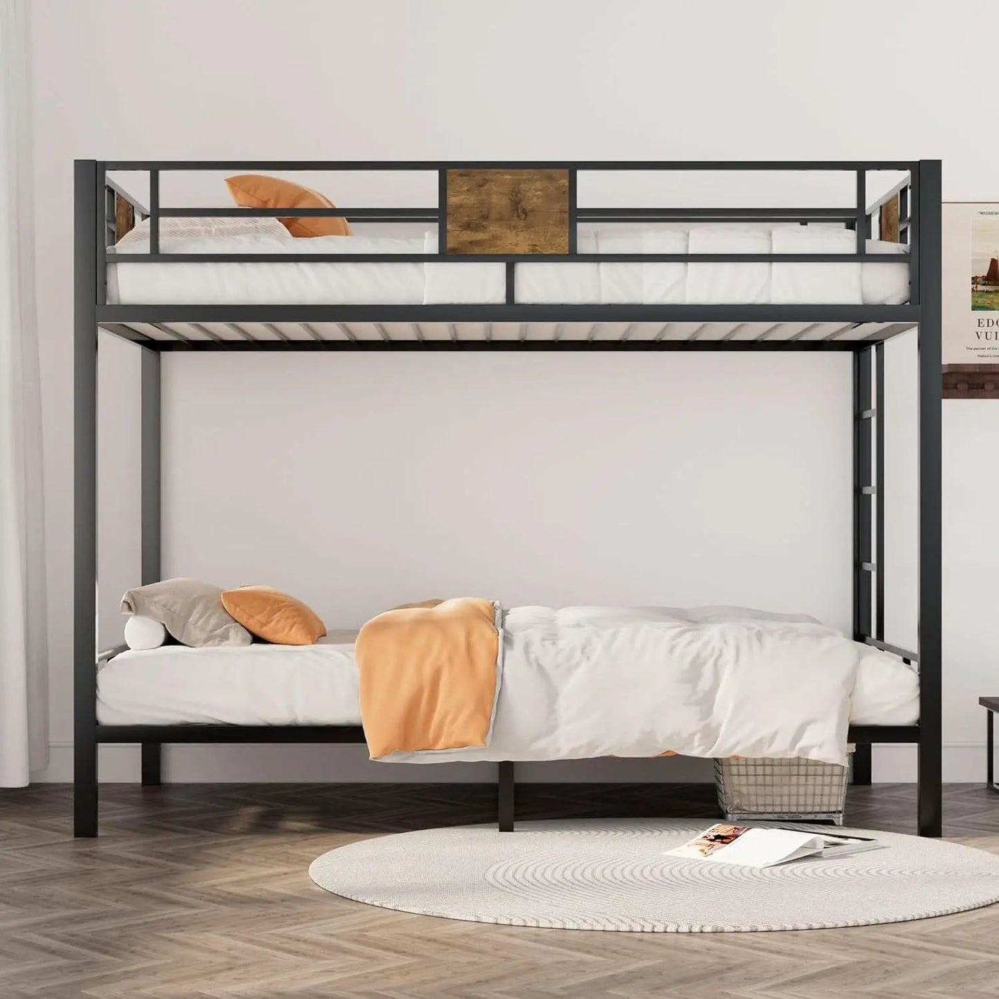 Loft Bunk Bed Twin Over Twin With Ladder And Guardrails from PriceLows™