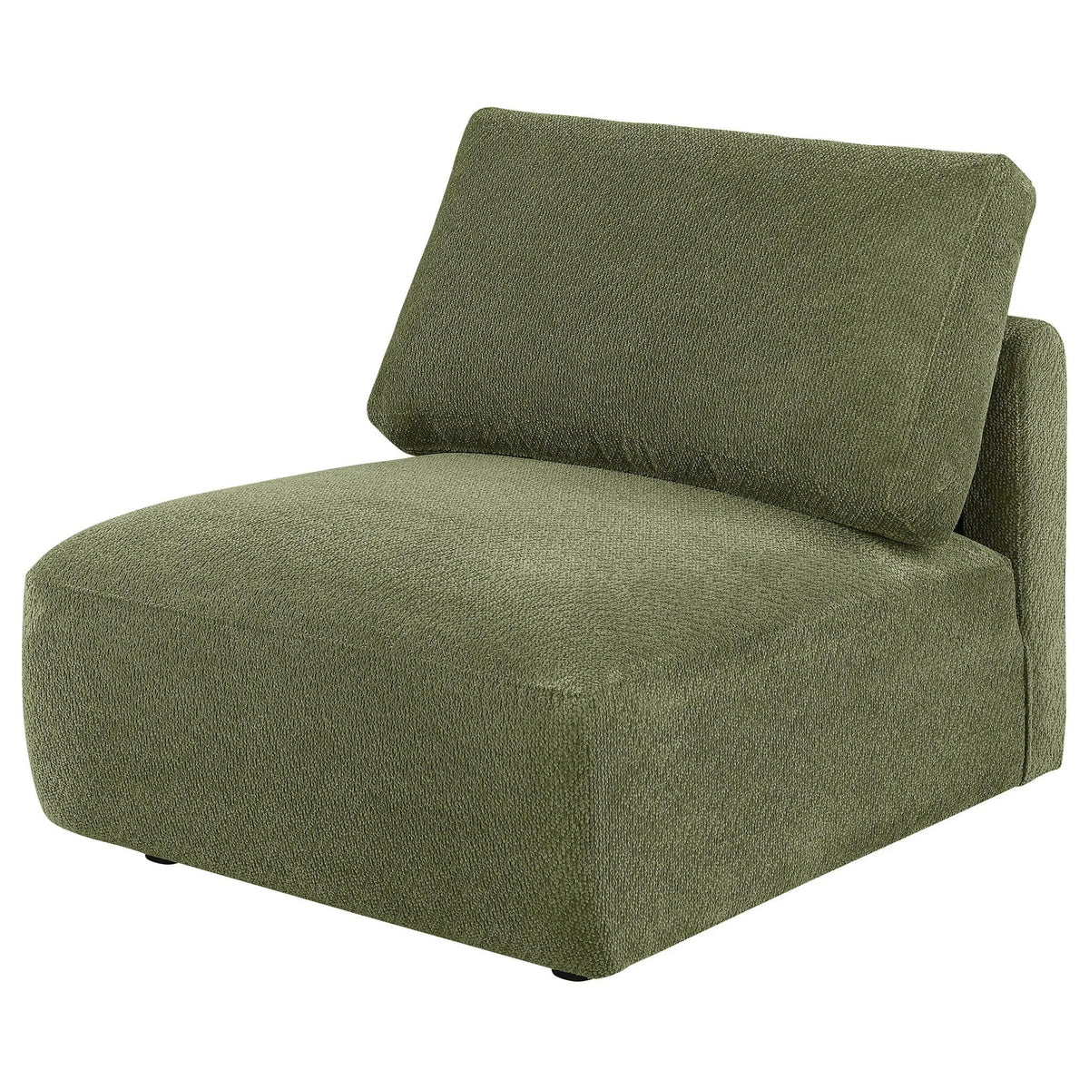 Elysia Chenille Upholstered Modular Armless Chair | 32.5 x 38 x 33 in | Chenille & Polyester | Green