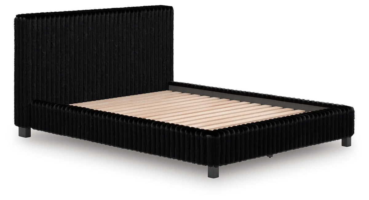 Zuraleus Upholstered Bed | Corded Fabric | Casual Contemporary Style | 91.25 Inch Width