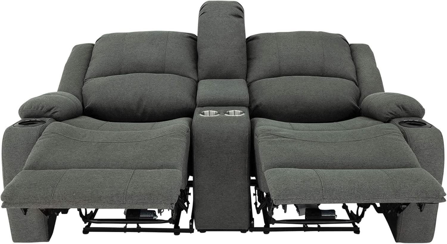Powered Double Wall Hugger Recliner Sofa 67in Fossil Cloth from PriceLows™