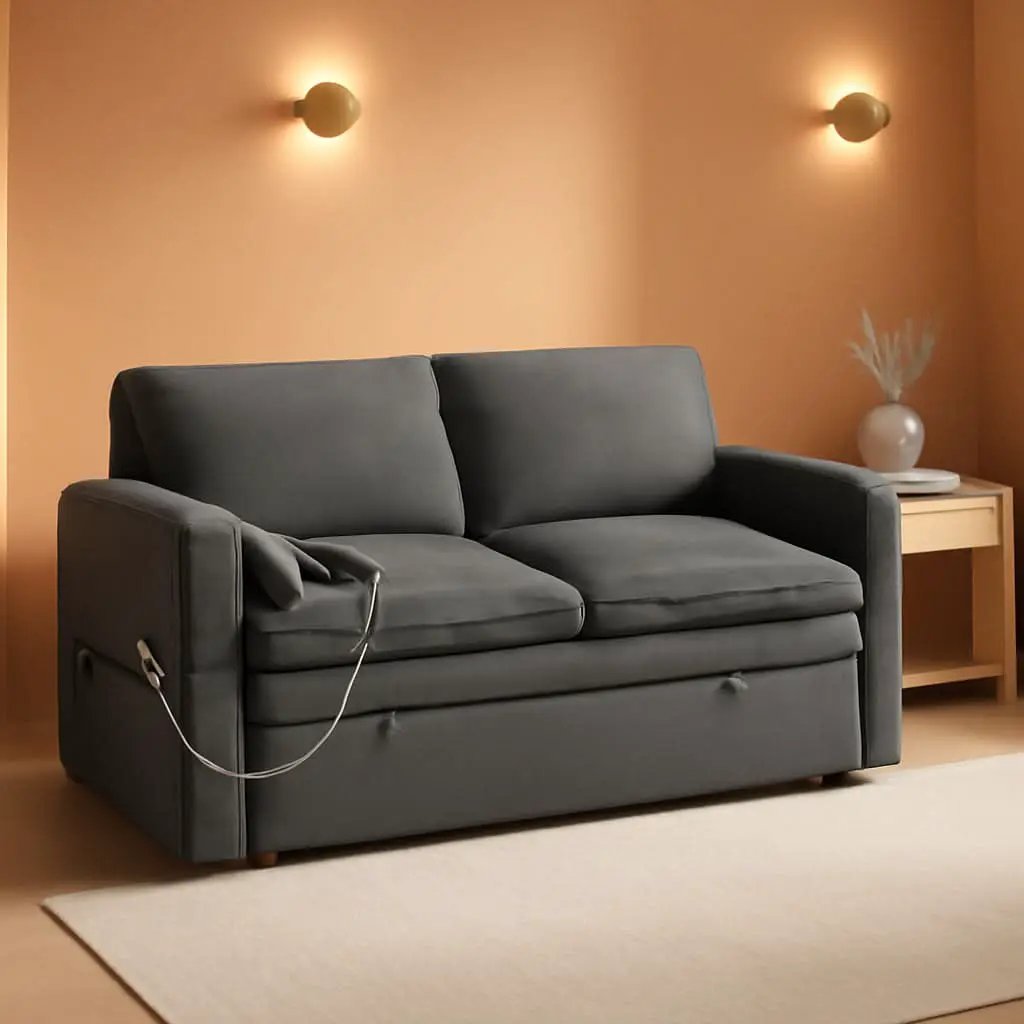 Sixty ThreeInch Pullout Velvet SofaBed Premium Edition from PriceLows™