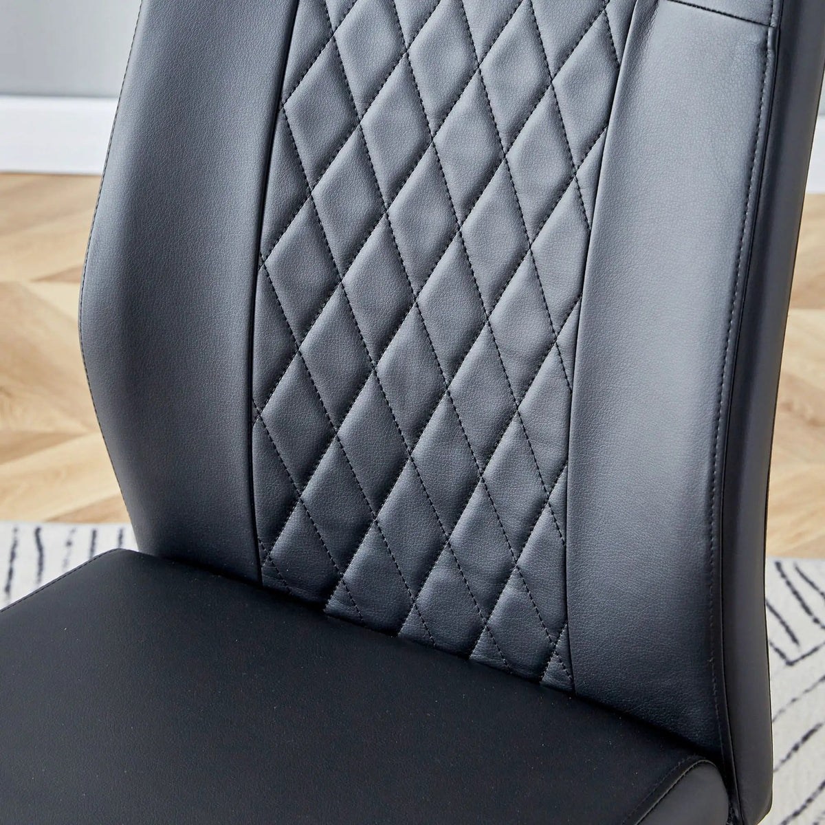 Modern Dining Chairs | Padded Seat | Metal Legs | Anti-Slip Footpads