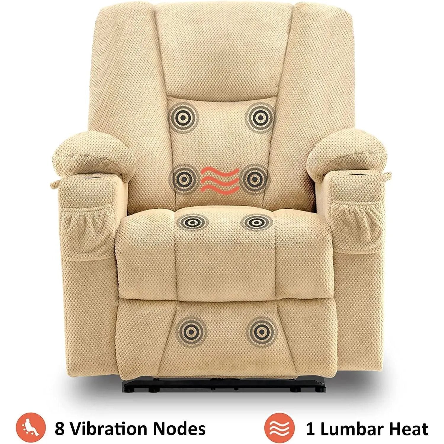 Fabric Electric Recliner Chair With Heat Remote Control from PriceLows™